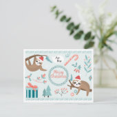 Merry Slothmas Postcard Postkarte (Stehend Vorderseite)