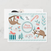 Merry Slothmas Postcard Postkarte (Vorne/Hinten)