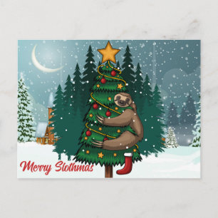 Merry Slothmas Postcard Postkarte