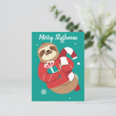 Merry Slothmas Postcard Postkarte (Stehend Vorderseite)