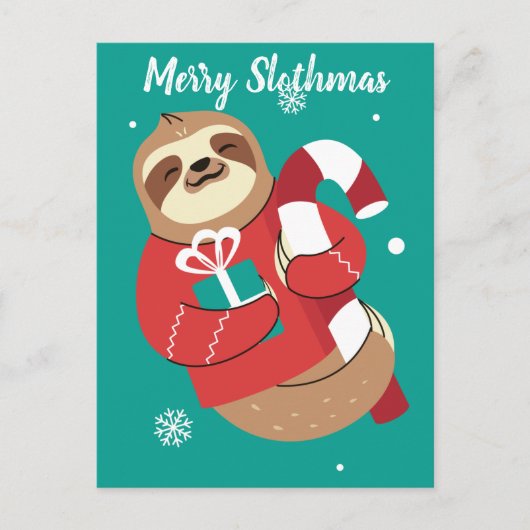 Merry Slothmas Postcard Postkarte (Vorderseite)