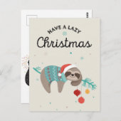 Merry Slothmas Postcard Postkarte (Vorne/Hinten)