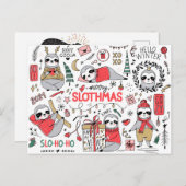 Merry Slothmas Postcard Postkarte (Vorne/Hinten)