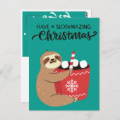 Merry Slothmas Postcard Postkarte (Vorne/Hinten)
