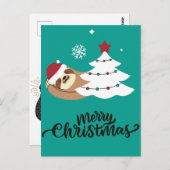 Merry Slothmas Postcard Postkarte (Vorne/Hinten)