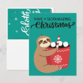 Merry Slothmas Postcard Postkarte (Vorne/Hinten)