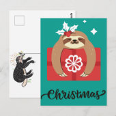 Merry Slothmas Postcard Postkarte (Vorne/Hinten)
