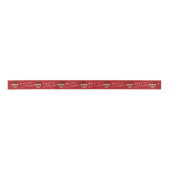 Merry Slothmas Santa Sloth Red Christmas Ribbon Satinband (Vorderseite)