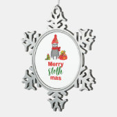 Merry Slothmas Schneeflocken Zinn-Ornament (Rechts)