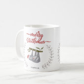 Merry Slothmas Sloth Inspiriert Personalisierter U Kaffeetasse (Vorderseite Links)