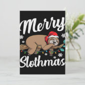 Merry Slothmas Sloth Lazy Feiertagskarte (Stehend Vorderseite)