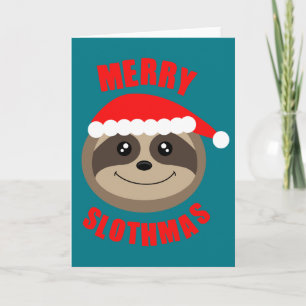 Merry Slothmas Sloth Xmas Weihnachtskarte Feiertagskarte