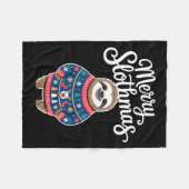 Merry Slothmas Sweater Funny Sloth Christmas Pajam Fleecedecke (Vorderseite (Horizontal))