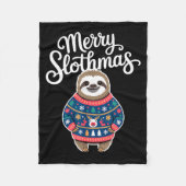 Merry Slothmas Sweater Funny Sloth Christmas Pajam Fleecedecke (Vorderseite)