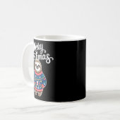 Merry Slothmas Sweater Funny Sloth Christmas Pajam Kaffeetasse (Vorderseite Links)