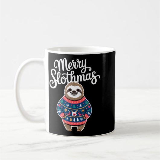 Merry Slothmas Sweater Funny Sloth Christmas Pajam Kaffeetasse (Links)