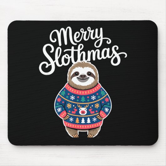 Merry Slothmas Sweater Funny Sloth Christmas Pajam Mousepad (Vorne)