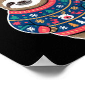 Merry Slothmas Sweater Funny Sloth Christmas Pajam Poster (Ecke)