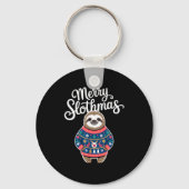 Merry Slothmas Sweater Funny Sloth Christmas Pajam Schlüsselanhänger (Vorderseite)