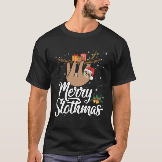 Merry Slothmas T Pajama für Sloth Lovers für Chris T-Shirt (Vorderseite)
