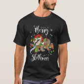 Merry Slothmas T Shirt Weihnachten Pajama für Slot (Vorderseite)