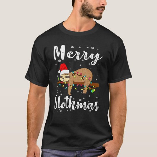 Merry Slothmas Tee Christmas Pajama for Sloth (Vorderseite)
