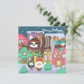 Merry Slothmas Urlaubskarte Feiertagskarte (Stehend Vorderseite)
