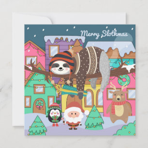 Merry Slothmas Urlaubskarte Feiertagskarte