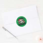 Merry Slothmas! Vector Festive Christmas Sloth Runder Aufkleber (Umschlag)