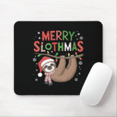 Merry Slothmas Weihnachtsmannmütze Pajamas Sloth L Mousepad (Mit Mouse)