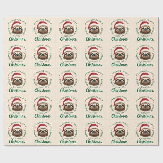 Merry Slothmas, Wrapping Paper Geschenkpapier (Flach)