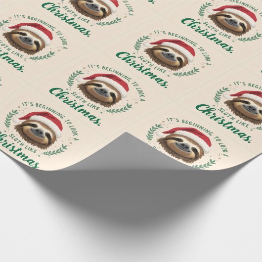 Merry Slothmas, Wrapping Paper Geschenkpapier (Ecke)