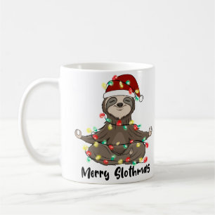 Merry Slothmas Yoga Sloth Meditation Weihnachten Kaffeetasse