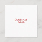 Merry Snow Watercolor Pine Weihnachtsbaum Geschenk Quadratische Visitenkarte (Rückseite)