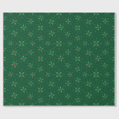 Merry Snowflake Magic Elegant Dunkelgrün Nahtlos Geschenkpapier (Flach)