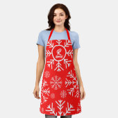 Merry Snowflake Red Schürze (Getragen)