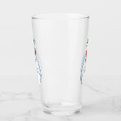 Merry Snowman auf einem Glass Cup Glas (Links)