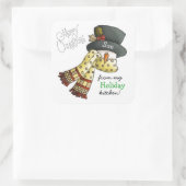 Merry Snowman Custom Holiday Baking Stickers (Tasche)