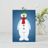 Merry Snowman Feiertagskarte (Stehend Vorderseite)