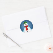 Merry Snowman Runder Aufkleber (Umschlag)