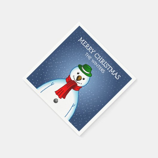 Merry Snowman Serviette (Ecke)