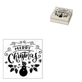 Merry Snowman Weihnachten Eleganter Winterurlaub Gummistempel (Stempel)