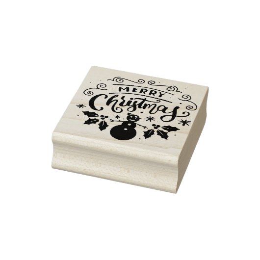 Merry Snowman Weihnachten Eleganter Winterurlaub Gummistempel (Stempel)