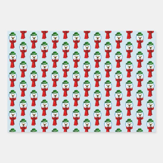 Merry Snowman with his Red Scarf Geschenkpapier Set (Vorderseite 3)