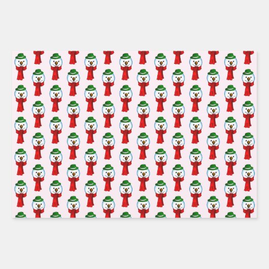 Merry Snowman with his Red Scarf Geschenkpapier Set (Vorderseite 2)
