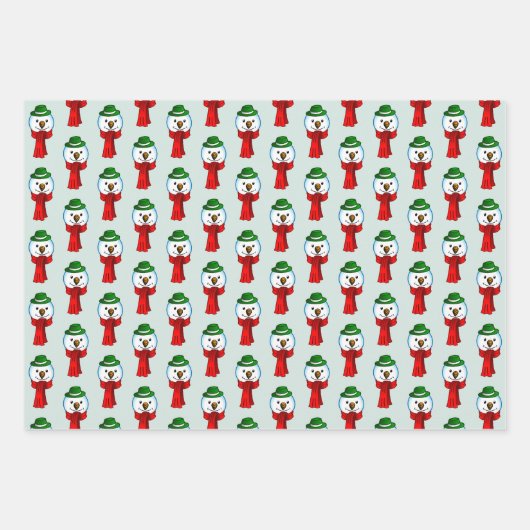 Merry Snowman with his Red Scarf Geschenkpapier Set (Vorderseite)