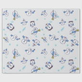 Merry Snowmen im Schnee spielen Geschenkpapier (Flach)