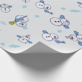 Merry Snowmen im Schnee spielen Geschenkpapier (Ecke)