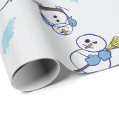 Merry Snowmen im Schnee spielen Geschenkpapier (Rolleneckpunkt)