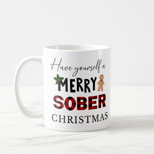 Merry Sober Christmas, Sobriety XMAS Kaffeetasse (Links)